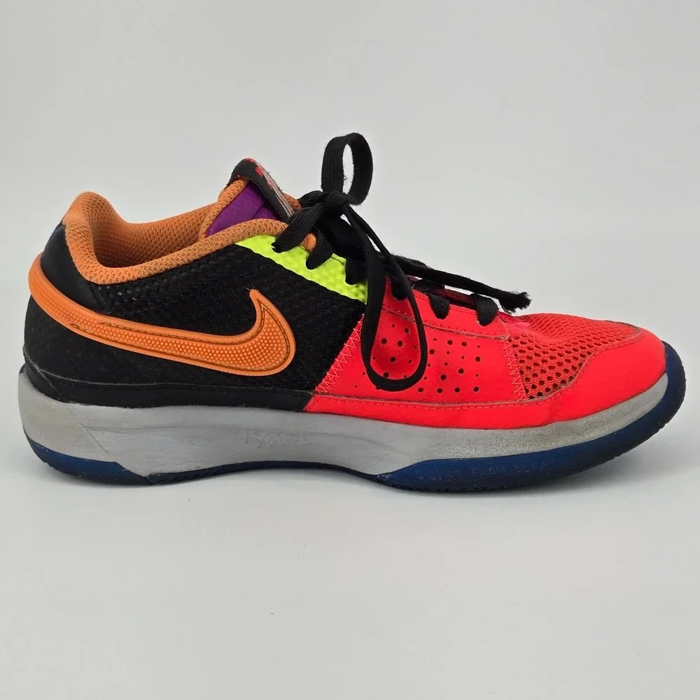 Nike Ja 1 GS Bright Mandarin Vapor Green Mismatched Basketball Shoes 4Y Kids